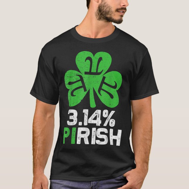 3 14 PIrish Kärlek Math St Patricks Math Geek Pi D T Shirt (Framsida)