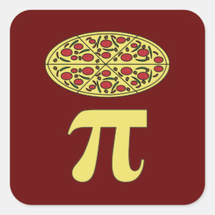 3.14 Pizza Paj Pi Pun Funny Math Joke Fyrkantigt Klistermärke