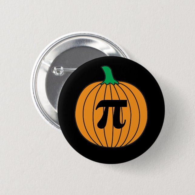3.14 Pumpkin Pi Pun Funny Math Joke Knapp (Framsida & baksida)