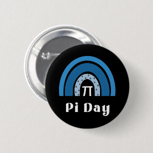 3.14 Regnbåge Lycklig Pi-dagen Knapp