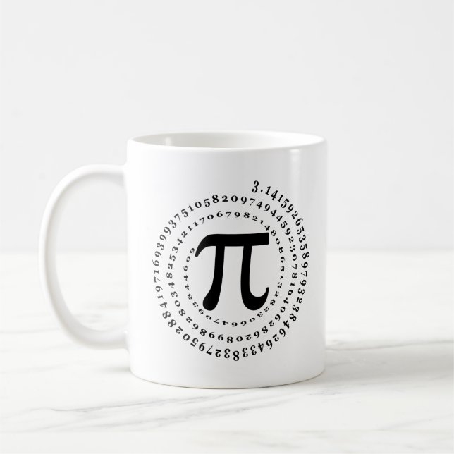 3.14 Spiral Nummer på vetenskapsdag i matematik Kaffemugg (Vänster)