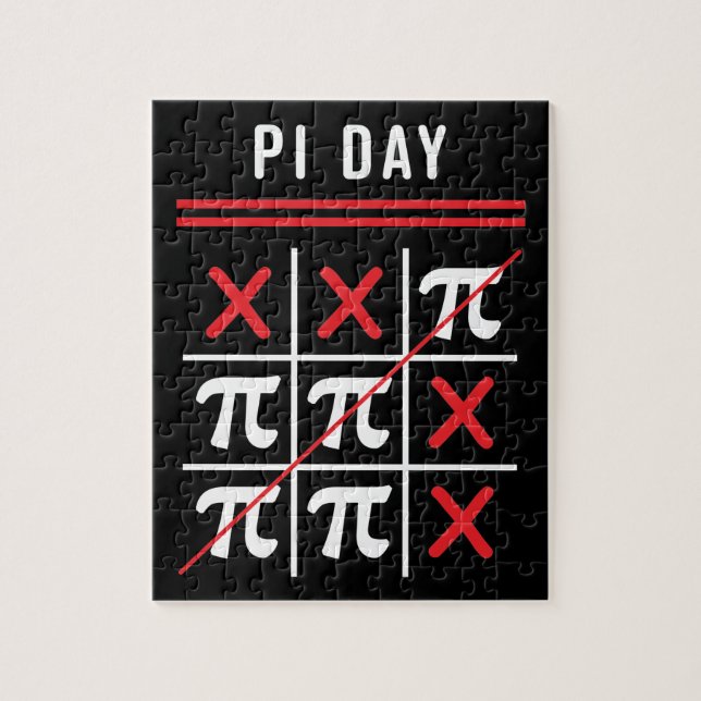 3.14 TIC-toe Noughts och Kor Lycklig Pi Day Pussel (Vertikal)