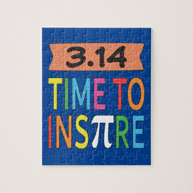3.14 Tid till Inspire Pi Pun Funny Math Joke Pussel (Vertikal)