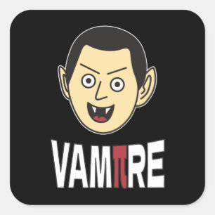 3.14 Vampire Pi Pun Funny Math Joke Fyrkantigt Klistermärke