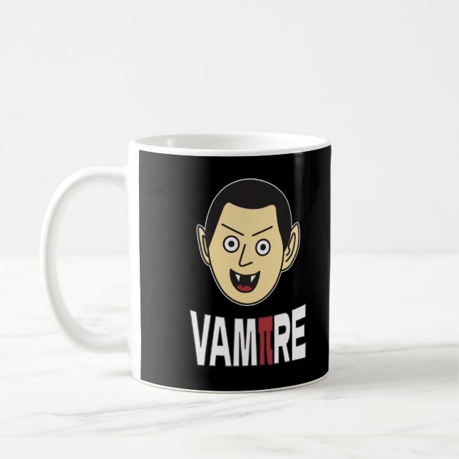 3.14 Vampire Pi Pun Funny Math Joke Kaffemugg (Vänster)