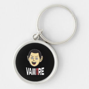 3.14 Vampire Pi Pun Funny Math Joke Rund Silverfärgad Nyckelring