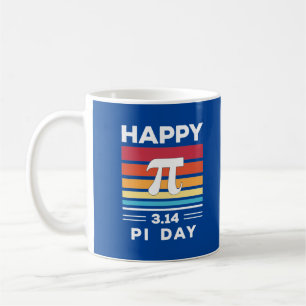 3.14 Vintage Solnedgång Lycklig Pi Day Kaffemugg