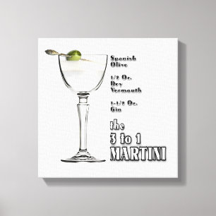 3-1 (Blöt) Martini Cocktail-klassificerat ämne A Canvastryck