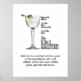 3-1 (Blöt) Martini Cocktail-klassificerat ämne Art Poster