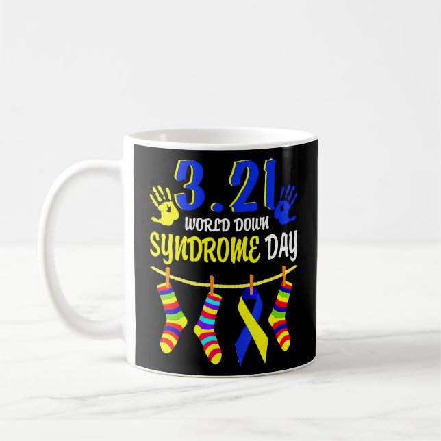 3 21 World Down Syndrome Day 2022 Awareness Socks Kaffemugg (Vänster)