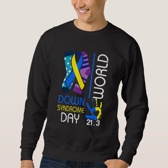 3 21 World Down Syndrome Day 2022 Awareness Socks Lång Ärmad Tröja (Framsida)
