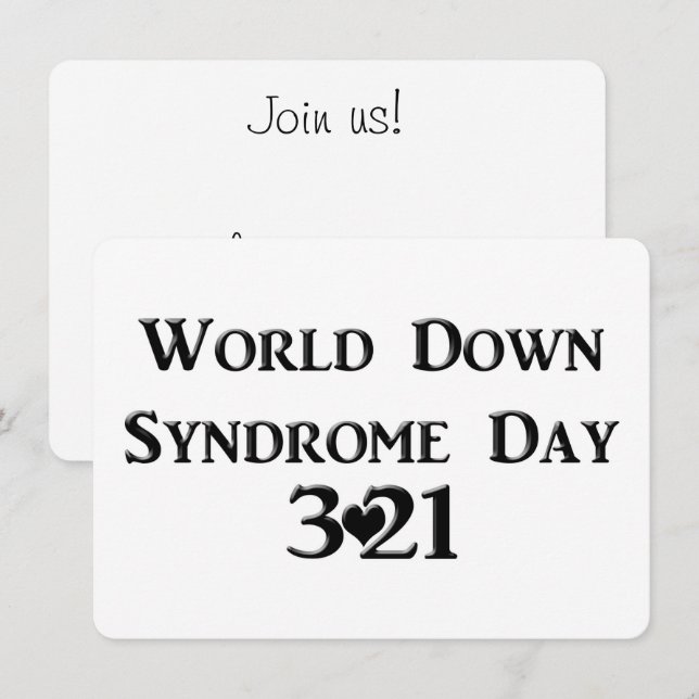 3-21 World Down Syndrome Day Inbjudningar (Fram/baksida)