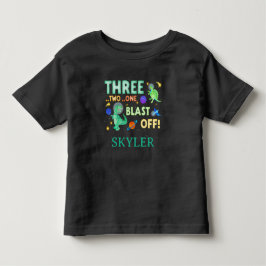 3 2 1 Upptänd Dinosaurie Rymden 3-års Födelsedagsf T Shirt