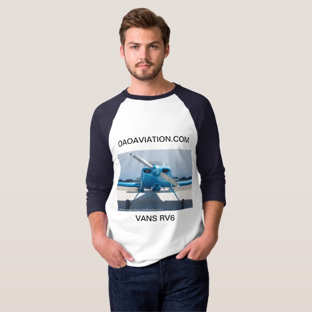 3/4 längdRaglan med skåpbilar RV6 + Flygplats CNY3 Tee Shirt (Hel framsida)