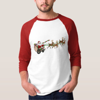 3/4 Sleeve T-Shirt - Wheelchair Santa