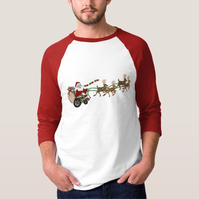 3/4 Sleeve T-Shirt - Wheelchair Santa (Framsida)
