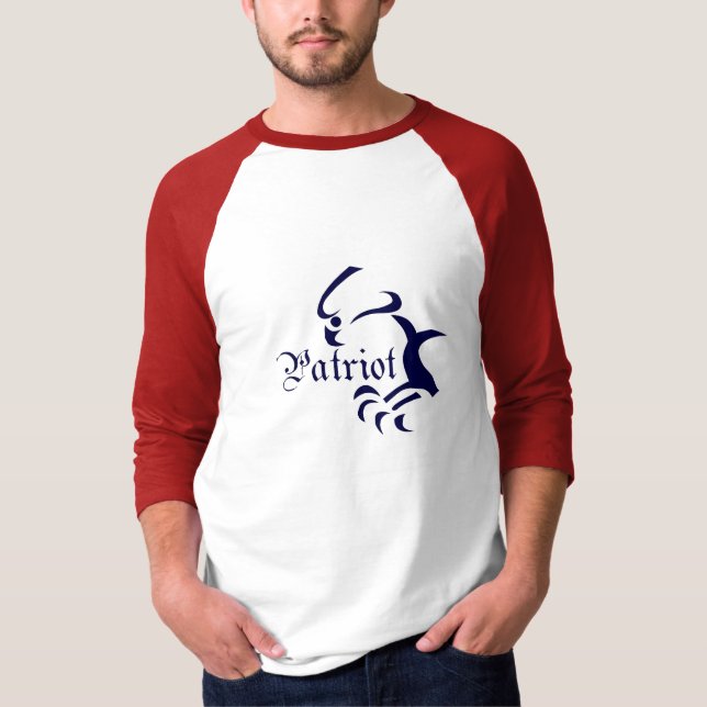 3/4 T-tröja för patriot för Raglansleeve T Shirt (Framsida)