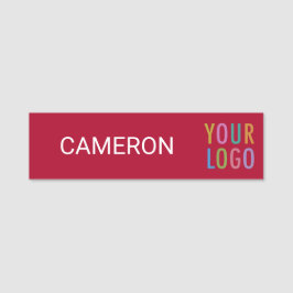 3,5-tums Namn bricka Magnetic Company Logotyp Mörk Namnbricka