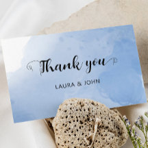 3,5-tums x 5-tums platt modern vattenfärgsblå Tack