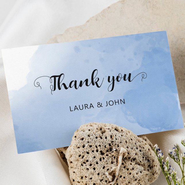 3,5-tums x 5-tums platt modern vattenfärgsblå Tack Spara Datumet (Skapare uppladdad)