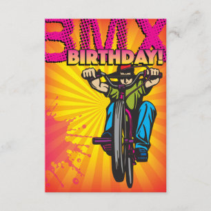 3.5 X 5 BMX-födelsedagsinbjudan Inbjudningar