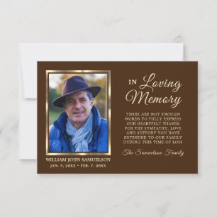 3,5" x 5" Sympati Funeral Memory TACK Photo Kort