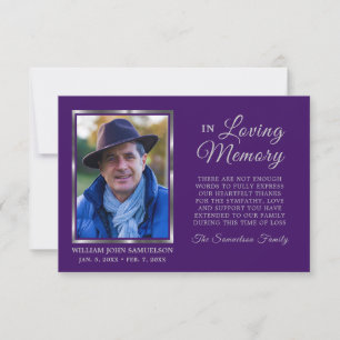 3,5" x 5" Sympati Funeral Memory TACK Photo Kort