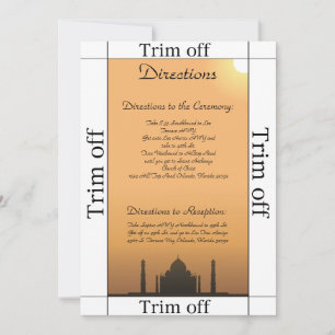 3.5 x 7 Directions Taj Mahal Sunset eller Inbjudningar