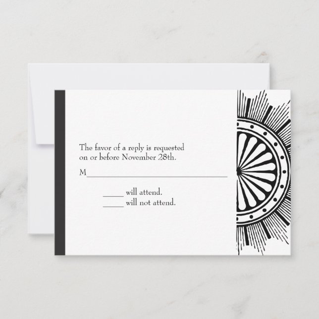 3.5x5 Art Deco-svarskort OSA Kort (Framsida)