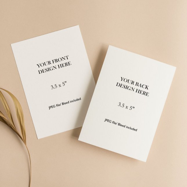 3.5x5" Double Sided Card Printing OSA Kort (3.5x5 card double sided printing, vertical card print, portrait enclosure card, details card )