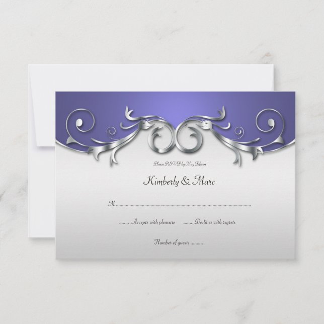 3,5x5 Elegant Lila och Silver OSA (Framsida)