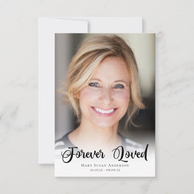 3.5x5 enkel fotobegravning Tack Inbjudningar (Framsida)