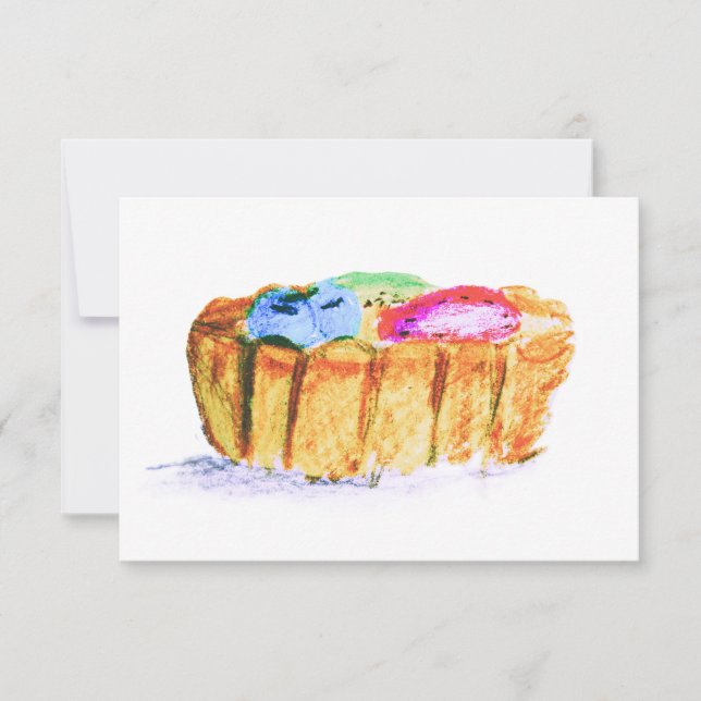 3.5X5" Fruit Tart Original Abstract Art Note Card Anteckningskort (Framsida)