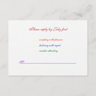 3,5x5 Gay Bröllop Rainbow HBT-Pride Linen OSA Kort