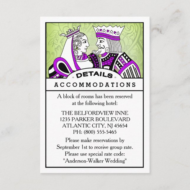 3.5x5-informationskort - Kung och drottning Tilläggskort (Framsida)