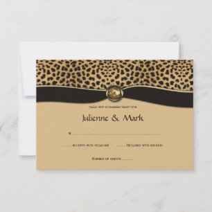3,5x5 Leopard Tryck FALSKT Band Juwel RSVP OSA Kort