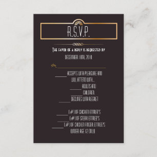 3,5x5 R.S.V.P.-kort Gatsby-tema Inbjudningar