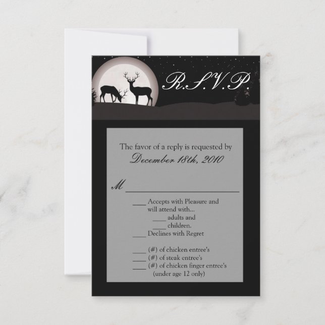 3,5x5 R.S.V.P. Kort Hunters Moon Dovvilt Hane Hind (Framsida)
