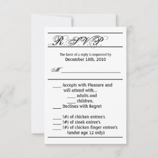 3,5x5 R.S.V.P. kort Modern tipografi Tidningspappe