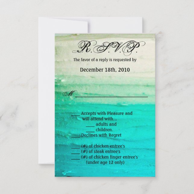 3,5x5 R.S.V.P. kort, Ombre Frost Blue Inbjudningar (Framsida)