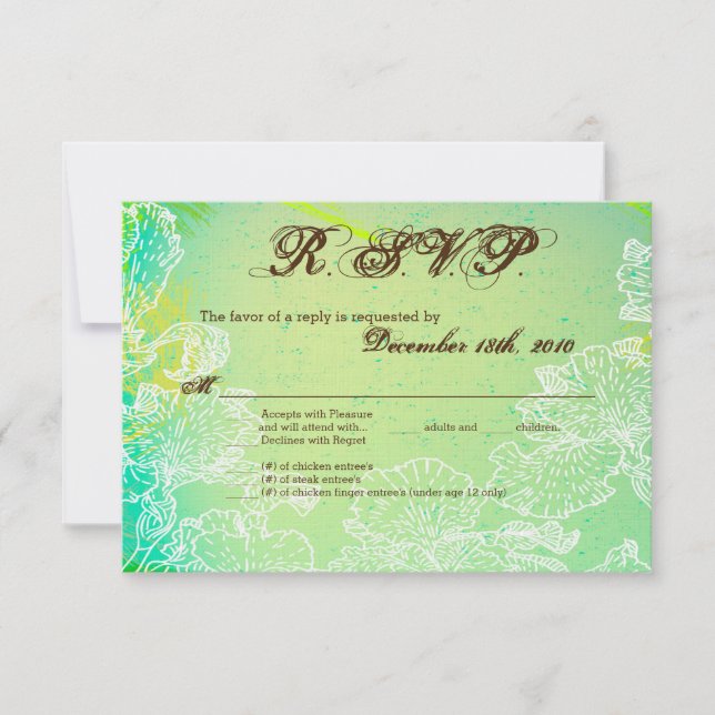 3,5x5 R.S.V.P-kort Vår Hibiscus Flower Hawaiia Inbjudningar (Framsida)