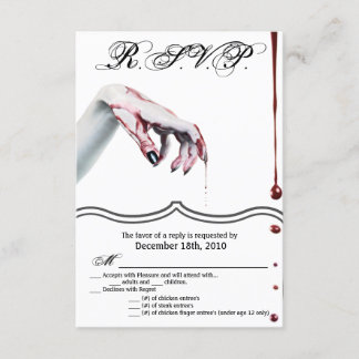 3,5x5 R.S.V.P. Kort zombieblodsdropp Vampyre Goth