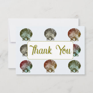 3.5X5" Seashell Pattern Flat Thank You Note Card Anteckningskort