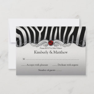 3,5x5 Svart Silver Zebra Röd Juvel RSVP OSA Kort