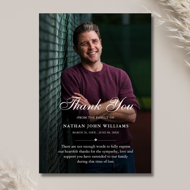 3,5x5 Tack Anpassningsbar Funeral Photo Sympathy Kort (Skapare uppladdad)