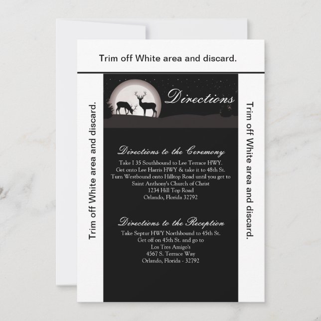 3.5x6-dragningskortshjägare i Hjort-bakluckan Måne Inbjudningar (Framsida)