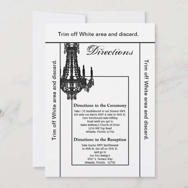 3.5x6-riktar-kort Crystal Chandelier Glitz Gla Inbjudningar (Framsida)