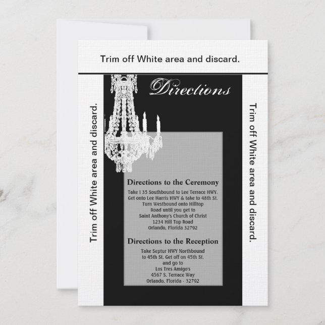 3.5x6-riktar-kort Crystal Chandelier Glitz Gla Inbjudningar (Framsida)