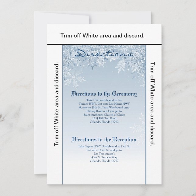3.5x6-riktar-kort Crystal Snöflingor-vinter Inbjudningar (Framsida)