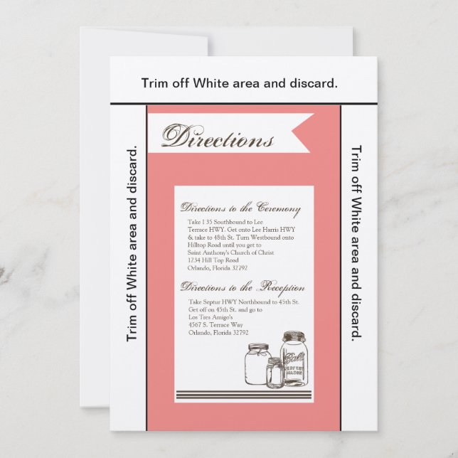 3,5x6-riktningskort Mason Burk Land Rustic Vas Inbjudningar (Framsida)